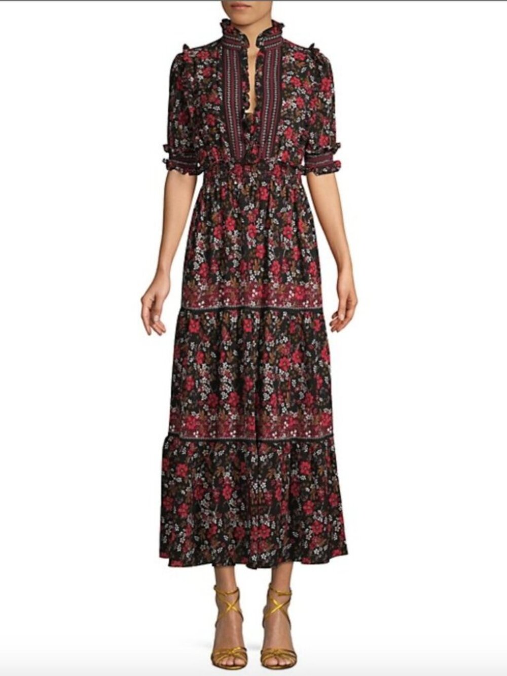 Max Studio Floral Boho Maxi Dress Size L
